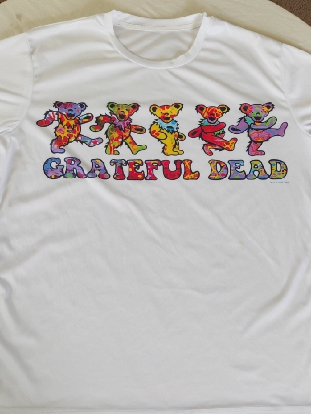 Grateful Dead White Men's Tee 2XL with Multicolor Dancing Bears